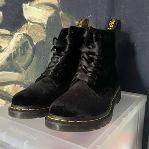 Black velvet high top Dr.Martens women’s size 9. Worn once